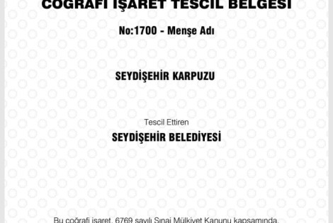 SEYDİŞEHİR KARPUZU COĞRAFİ İŞARET ALDI